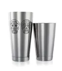 image of Mercer M37009SKU 2‑Pc Shaker Set, 28 oz Skulls & 18 oz Plain, Stainless Steel, Satin Mirror
