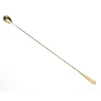 image of Mercer M37011GD Bar Spoon - Barfly Style, 17-1/8" Length, Stainless Steel, Gold, Twisted Stem