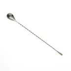 image of Mercer M37012 Barfly Bar Spoon - 11" Teardrop End, Twisted Stem, One-Piece 18/8 Stainless Steel