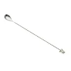 image of Mercer M37012FLY Barfly Bar Spoon, 13" Twisted Stem, Cast Fly End, 18/8 Stainless Steel Core