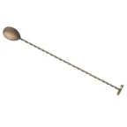 image of Mercer M37018ACP Barfly Bar Spoon with Muddler, 11-13/16" 18/8 Stainless Steel, Copper‑Plated