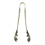 image of Mercer M37066 Barfly Talon Ice & Pom Tongs, 7‑7/8" Stainless Steel with Antique Brass