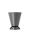 image of Mercer M37069BK Barfly Measuring Cup, 2.5 Oz Stainless Steel, Black, Footed Base