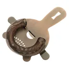 image of Mercer M37071ACP Bar Strainer, 5-5/8" Length, 4-Prong, Spring, Hole, 18/8 Core, Copper-Plated