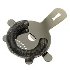 image of Mercer M37071BK Barfly Spring Bar Strainer- 5-5/8", 4-Prong, 18/8 Stainless, Gun-Metal Black