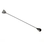 image of Mercer M37072BK Bar Spoon - 15-3/4" Black-Plated, 18/8 Stainless Steel Core Barfly