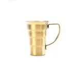 image of Mercer M37108GD Barfly Jigger – 2 oz (60 ml) Stepped Steel, Gold‑Plated, Handle, ½ oz & 1½ oz Marks