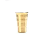 image of Mercer M37109GD Barfly® Jigger, 2 oz/½ oz Steel, Gold Finish, Flared Top, ½‑15 ml Marks, Nest