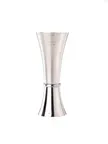 image of Mercer M37169 Heavy-Duty Jigger, 1-Oz & 2-Oz, 18/8 Stainless Steel, Internal ¼, ½, ¾, 1½ Oz Marks