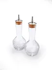 image of Mercer M37196 Bitters Bottle Set, 3 Oz (90 Ml) Glass, 2-7/8"×6-1/2", Steel Top w/ Cork, M37189/91