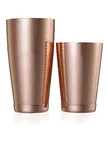 image of Mercer M37200CP - Cocktail Shaker Set, 28 oz & 18 oz Copper‑Plated Shakers, Satin Interior
