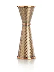 image of Mercer M37202ACP Barfly Diamond Lattice Jigger, 1‑oz / 2‑oz Steel, Copper‑Plated, Internal Markings