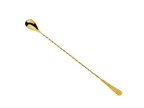 image of Mercer M37204GD Bar Spoon – Barfly Diamond Lattice, 13-3/16" 18/8 Stainless Steel, Gold‑Plated