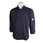image of Mercer M60010NB1X Unisex Chef Jacket, Navy Blue, XLarge, Long Sleeve, 65/35 Poly‑Cotton Twill