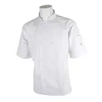 image of Mercer M60013WH5X Unisex Jacket, 5XL White Short‑Sleeve, 65/35 Poly‑Cotton Twill, 8‑Button Pocket