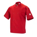 image of Mercer M60019RDS Millennia Air Jacket Small Red Short‑Sleeve, Pocket, 65/35 PolyCotton Twill