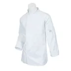 image of Mercer M60020WHS Women’s Chef Jacket, Small White, Long‑Sleeve, 65/35 Poly‑Cotton Twill, 28" Length