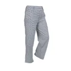image of Mercer M60030HT8X Chef Pants, 8XL Black/White Houndstooth, Poly/Cotton 65/35, Waist, Zipper, Pockets