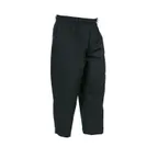 image of Mercer M60050BK8X Unisex Chef Pants, 8X Black 65/35 Cotton Twill, Elastic Waist, Zipper, Pockets