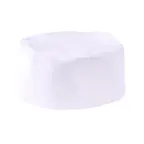 image of Mercer M60075WH1X Baker Skull Cap, 1X, 65/35 Poly/Cotton Twill, White, Velcro Closure, No Mesh