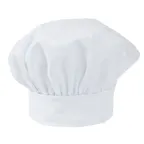 image of Mercer M60090WH Millennia Toque, Adjustable Velcro Closure, 65/35 Poly/Cotton Twill, White Chef Hat