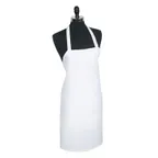 image of Mercer M60100WH Millennia Bib Apron, 33" x 29" White, 100% Polyester, No Pocket – Ideal for Hotel & Restaurant Use