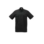image of Mercer M60250BKS Cook Shirt - Black Short Sleeve 65/35 Poly-Cotton Size S Pocket With Pencil Holder