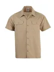 image of Mercer M60250KH4X Work Shirt, Unisex 4X (60‑62”) Short‑Sleeve, 65/35 Poly‑Cotton, Khaki, Utility