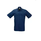 image of Mercer M60250NBS Cook Shirt Small Navy Poly‑Cotton Poplin Short Button Mesh 2 Chest Pockets w/Pencil