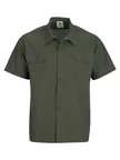 image of Mercer M60250OLL Metro Edge Work Shirt – Large Olive 65/35 PolyCotton, Short Sleeve, Button Front