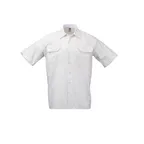 image of Mercer M60250WH4X 4X White 65/35 Poplin Shirt, Short‑Sleeve Button‑Front, Mesh‑Vent, Pencil Pocket