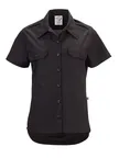 image of Mercer M60350BKXS Utility Shirt, XS Black 65/35 Poly‑Cotton, Short‑Sleeve, Button, Chest Pocket