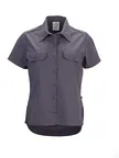 image of Mercer M60350GYXXS Women’s Short‑Sleeve Cook Shirt, Gray, XX‑Small, Poplin, Front Utility Style