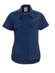 image of Mercer M60350NBXS Women's Work Shirt, XSmall (32-34"), Navy, Short Sleeve, Poplin, Button Front