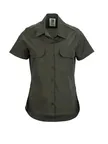 image of Mercer M60350OLXS X‑Small Olive Green 65/35 Poplin Short‑Sleeve Button‑Front Work Shirt
