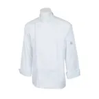 image of Mercer M61010WHXS Genesis Unisex Chef Jacket, X‑Small White, Poly/Cotton, 8‑Button, Pocket