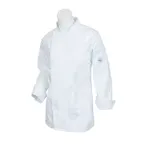 image of Mercer M61030WHL - Women's Large White Jacket Long Sleeve Poly/Cotton Twill 8‑Btn Pocket Kick Pleat