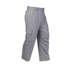 image of Mercer M61051HT3X Unisex Cargo Chef Pants, 3X, Black & White Houndstooth, Poly/Cotton 65/35