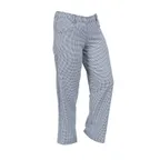 image of Mercer M61070HTL Women Chef Pants – Large, 100% Dyed Cotton, Black/White Houndstooth, Elastic Waist