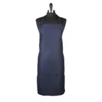 image of Mercer M61110NB Genesis Bib Apron, 33" x 23" Navy Blue, 65/35 Poly/Cotton Twill, Adjustable Neck Strap, Front Pocket