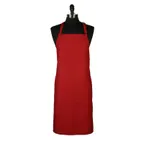 image of Mercer M61110RD - Genesis Bib Apron, 33" x 23" Red, 65/35 Poly/Cotton Twill, Adjustable Neck Strap, Single Pocket