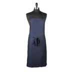 image of Mercer M61120NB Bib Apron, 33" x 23" Navy Blue, Neck Strap, 65/35 Poly/Cotton Twill, Pocket‑Free, Hospitality Kitchen