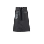 image of Mercer M63204BKD Waist Apron – 21" x 26" Black 100% Denim, 2 Pockets, Leather Pocket & Towel Holder