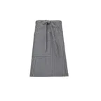 image of Mercer M63207RSD Waist Apron, 21" x 25‑1/2", 45" Ties, Navy/White, 3 Pockets, 80/20 Cotton‑Poly