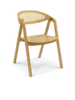 image of Original Wood Seating CHURU CANE SW Stacking Arm Chair, Rattan Back, Solid European Oak Wood Seat