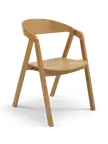 image of Original Wood Seating CHURU SW Solid Wood Stacking Arm Chair, European Oak Wood Back & Seat