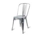 image of Original Wood Seating M11 Side Chair, Fan Back, Steel Seat, Steel Frame, Bright Silver Powder Coat Finish