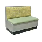 image of Original Wood Seating MAC-WB-36 Upholstered Wall Bench, 36H, Solid Wood Top Cap, Black Vinyl Kickplate