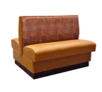 image of Original Wood Seating PB-D-48 Double Booth, 48"L, Upholstered Back & Seat, Plywood & Solid Wood Frame