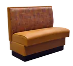 image of Original Wood Seating PB-S-42 Single Booth, 48L, Upholstered Back & Seat, Plywood & Solid Wood Frame